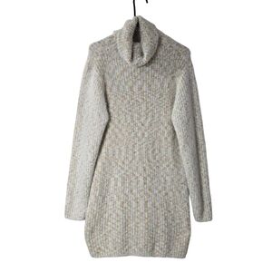 Lulus Sweet Whispers Ivory Multi Eyelash Confetti Cowl-neck Sweater Dress Small